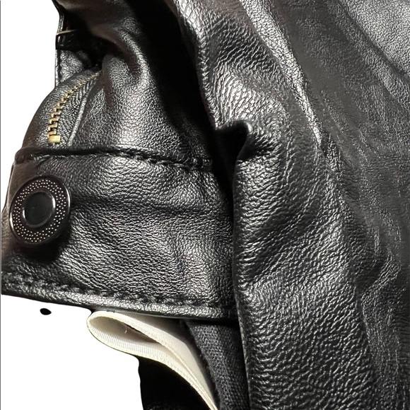 COPY - CACHÉ HIGHRISE VEGAN LEATHER SKINNY JEANS PANTS SZ 0 Black - Picture 5 of 11